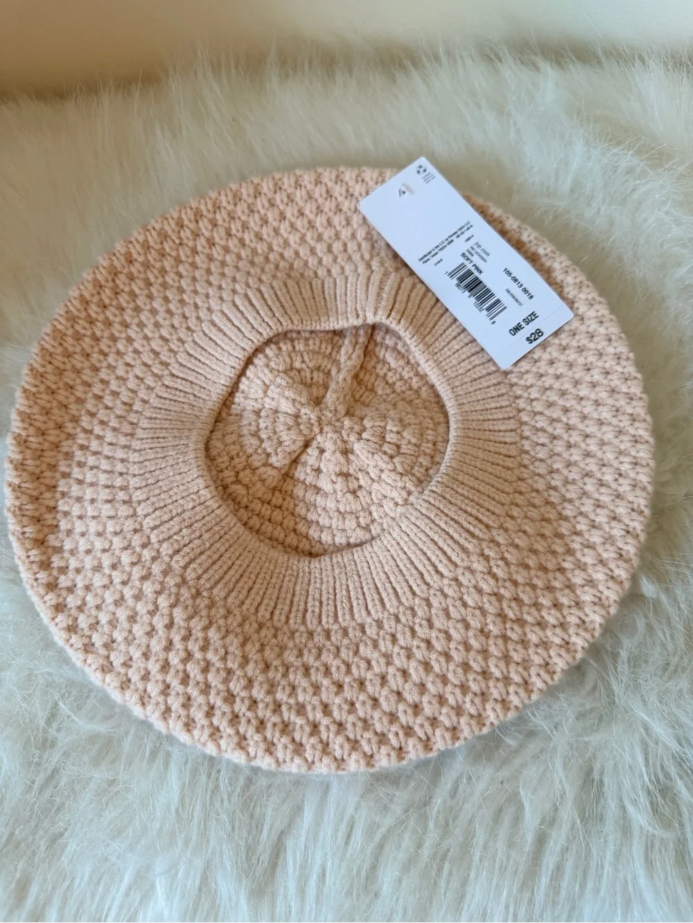 NWT Liz Claiborne Knit Beret - Soft Pink